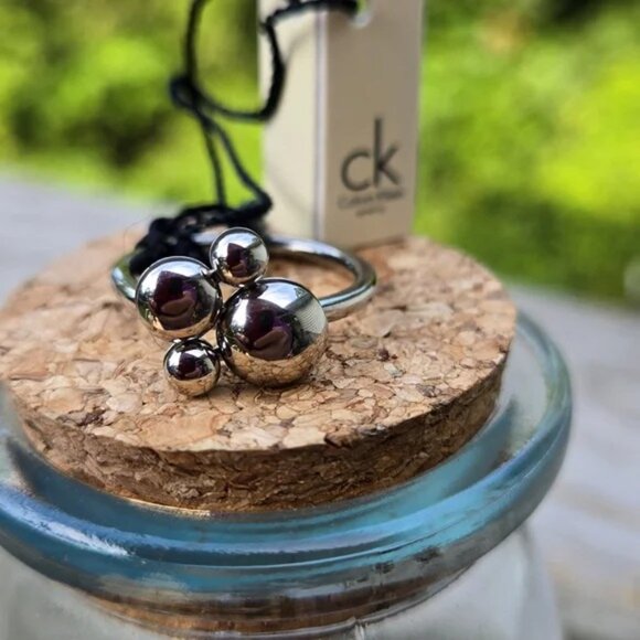 Calvin Klein Sterling Silver Fidget Spinning Ring with Box & Pouch NWT - Picture 8 of 8